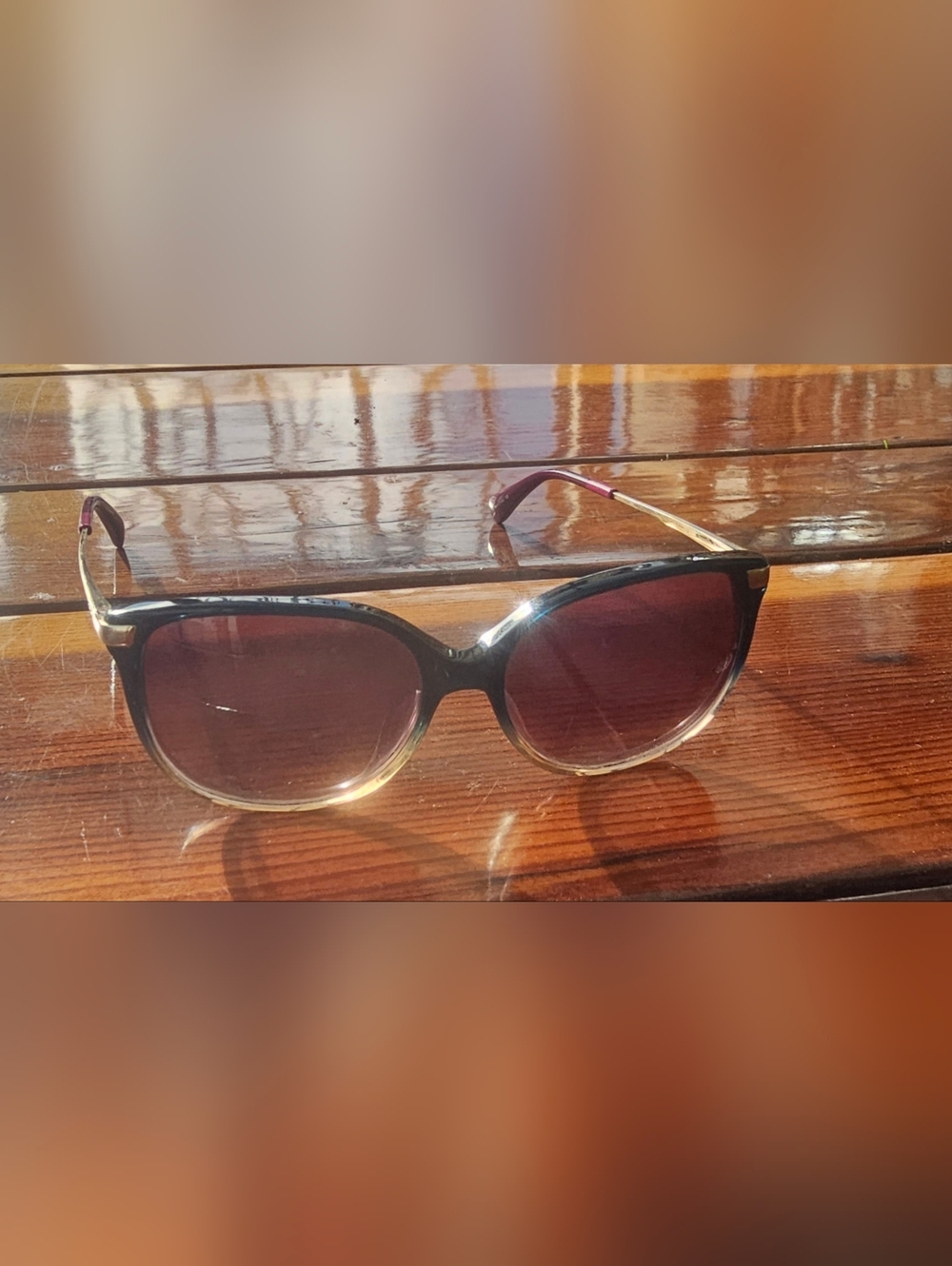 Tom's Women Round Sunglasses Sandela 201 Color Purple Tortoise